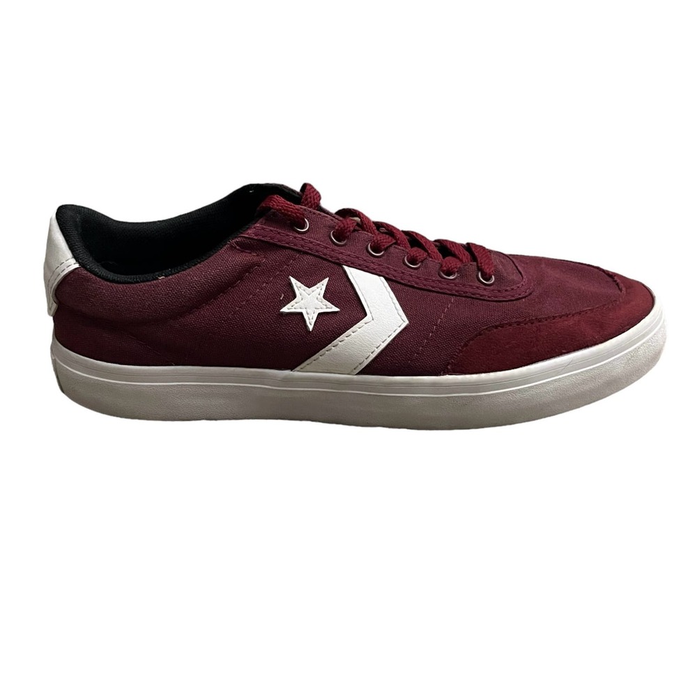 Converse CourtLandt OX Unisex Men’s 10 Womens 11.5 Burgundy White Lace Up Low
